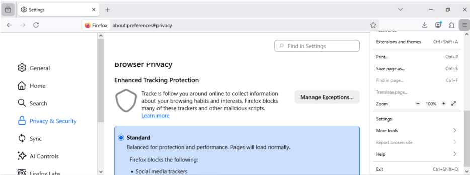 firefox pkcs setup step 2 screen shot.